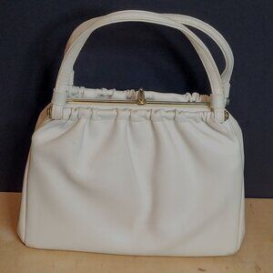 Vintage Leather Handbag Purse JR USA Soft Feet Top Handle Strap 11.5x8x4 Inches